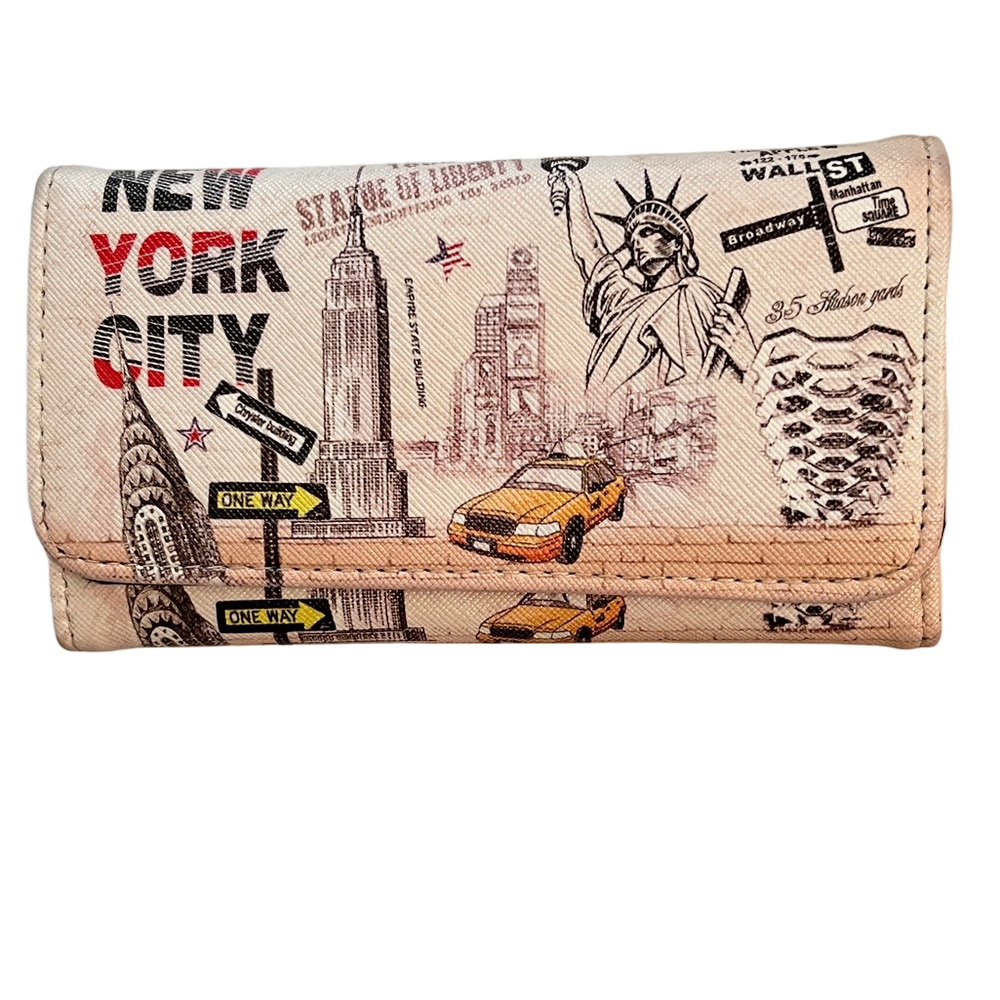 New York City Themed Wallet - Cream and Black